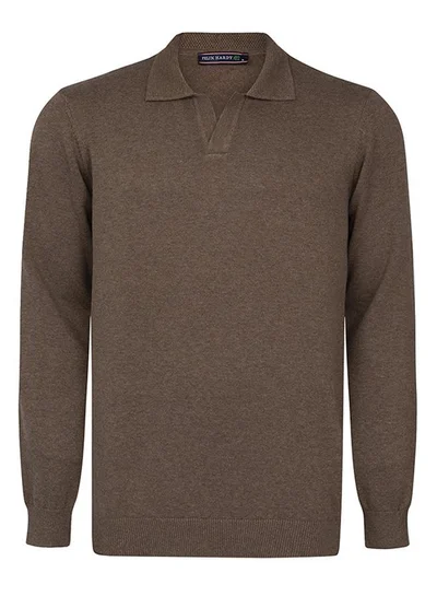 FELIX HARDY Polo collar long sleeve jumper