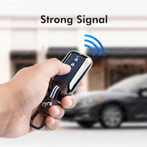 SHOPOFLUX Metal key Cover Compatible with Suzuki Dzire | Ertiga | Victoris 3 button smart key (Black) (Pack 1) (Blue Silicone) - Image 3