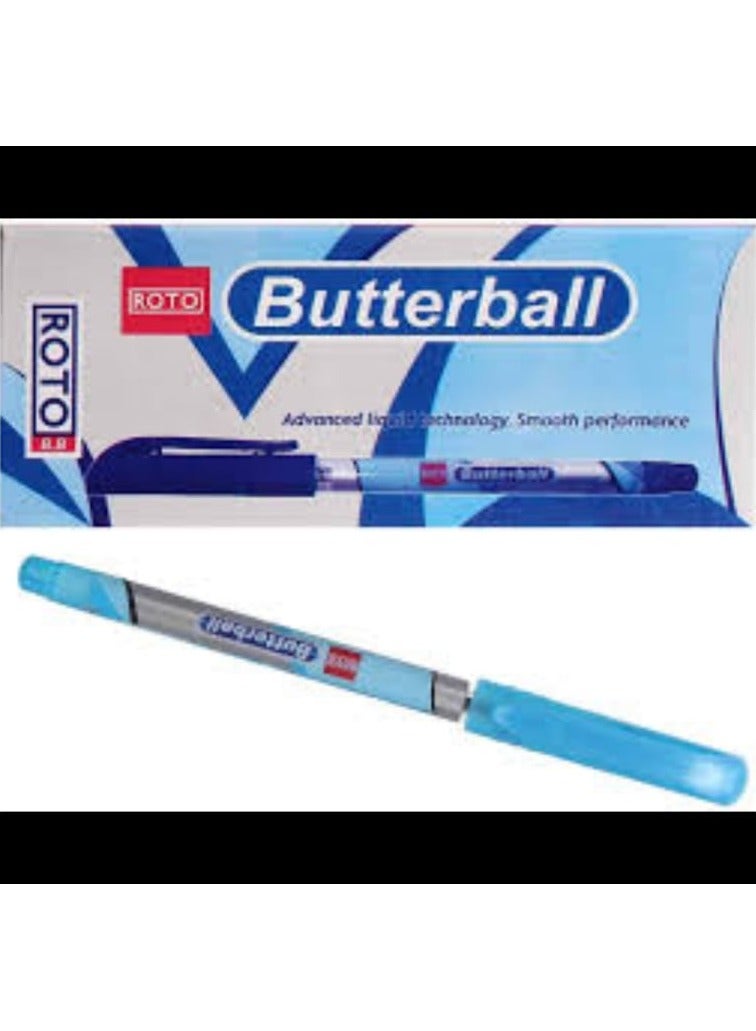 Roto Butterball Ballpoint Pen Set / 12 Pens - Blue - Image 1