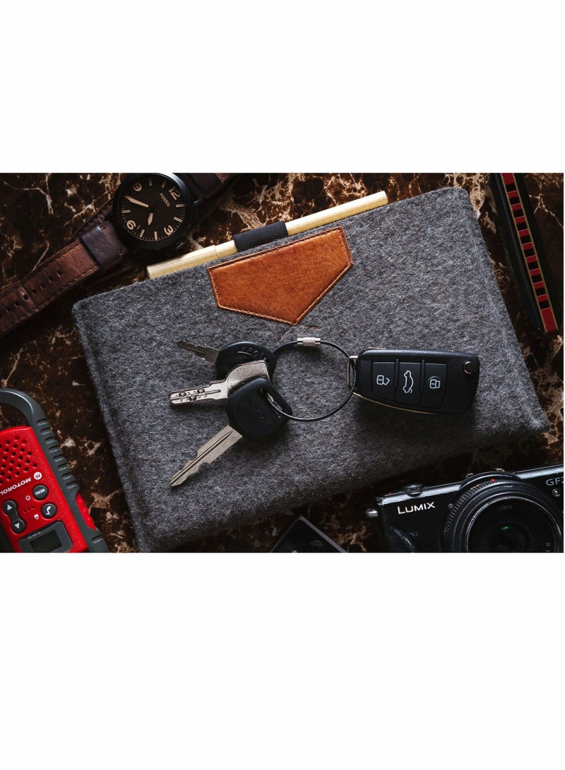 Generic Key Ring Cable Wire Car Keychains Keyrings Loop Heavy Duty Tag Keepers Tough Binding Carabiner Rings 12Pcs 304 Stainless Steel Black Rubber Coated Steel Wire Rope Loop Rubber Coated Steel Wire Rope  - Image 3