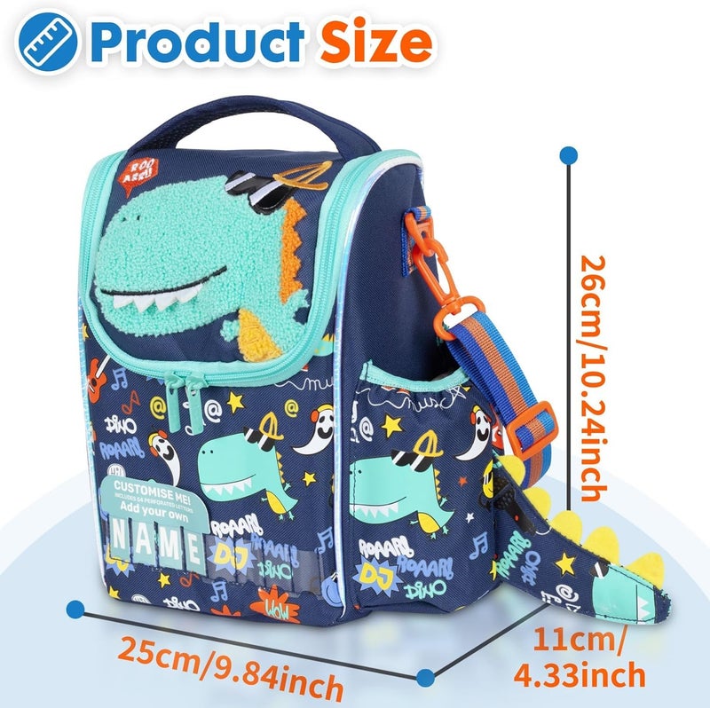 EXILOM 2 in 1 combo - thermal insulated lunch bag with leakproof stainless steel sipper bottle 700 ml for kids, Air-Tight Set for School and Outdoor Picnic, Leakage Proof water bottle and a lunch bag (Dino) - Image 5