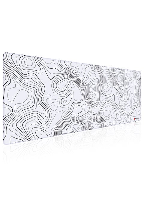 Extended Large Gaming Mouse Pad XXL,Anti-Skid White Mousepad Large Keyboard Mouse Pad Desk Mat with Stitched Edges (900x400mm, White) SA0206