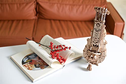 UGears Mechanical Hurdy-Gurdy - 3D Wooden Puzzles for Adults, Musical Instrument Wooden Model Kits for Adults to Build, 3D Puzzle Brain Teaser - Image 4