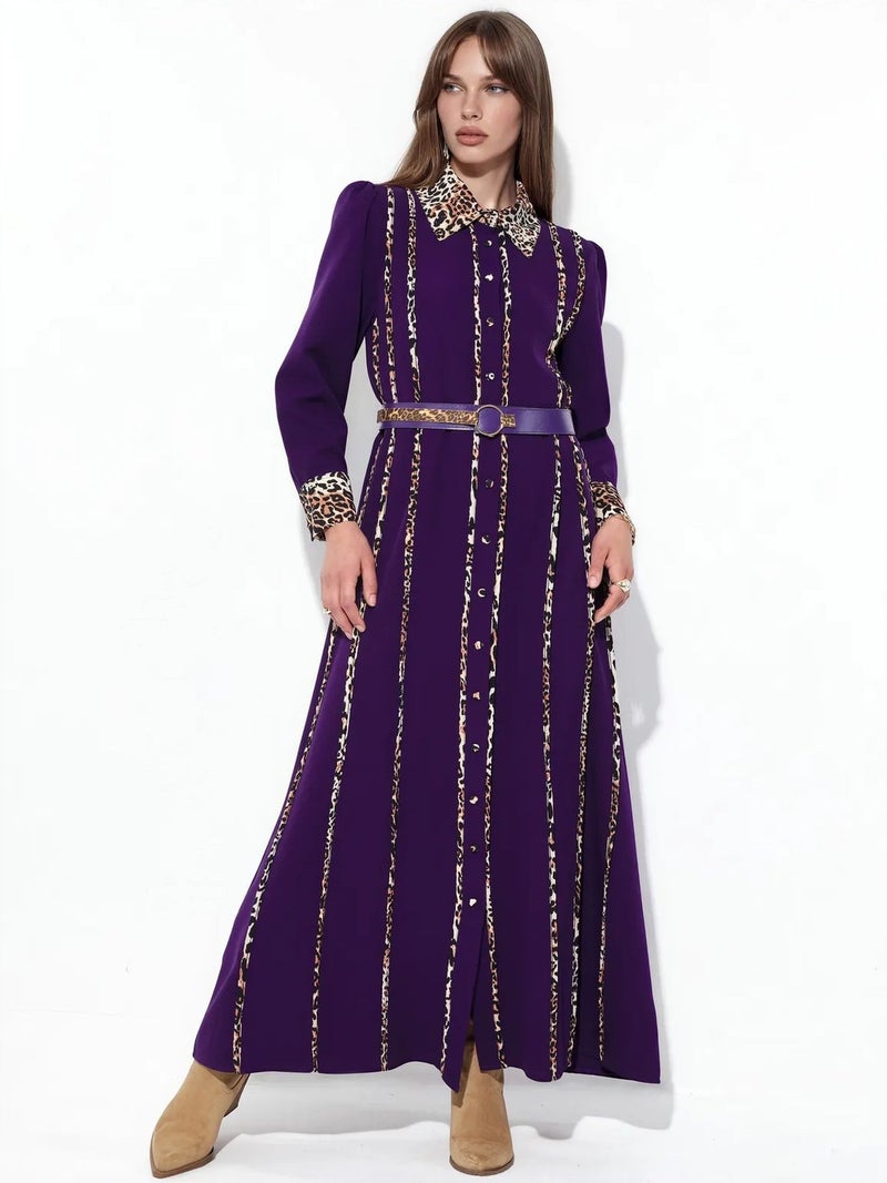 Jennyfer Leopard Print Maxi Shirt Dress - Image 1