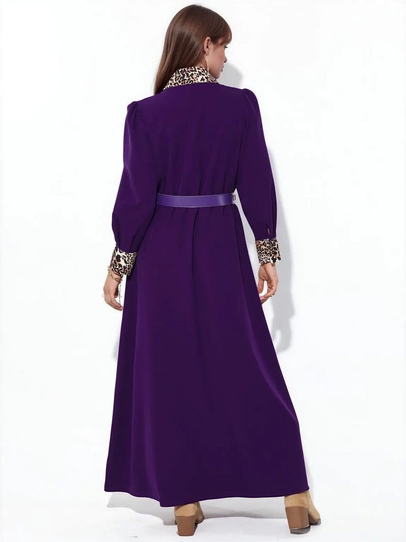 Jennyfer Leopard Print Maxi Shirt Dress - Image 4