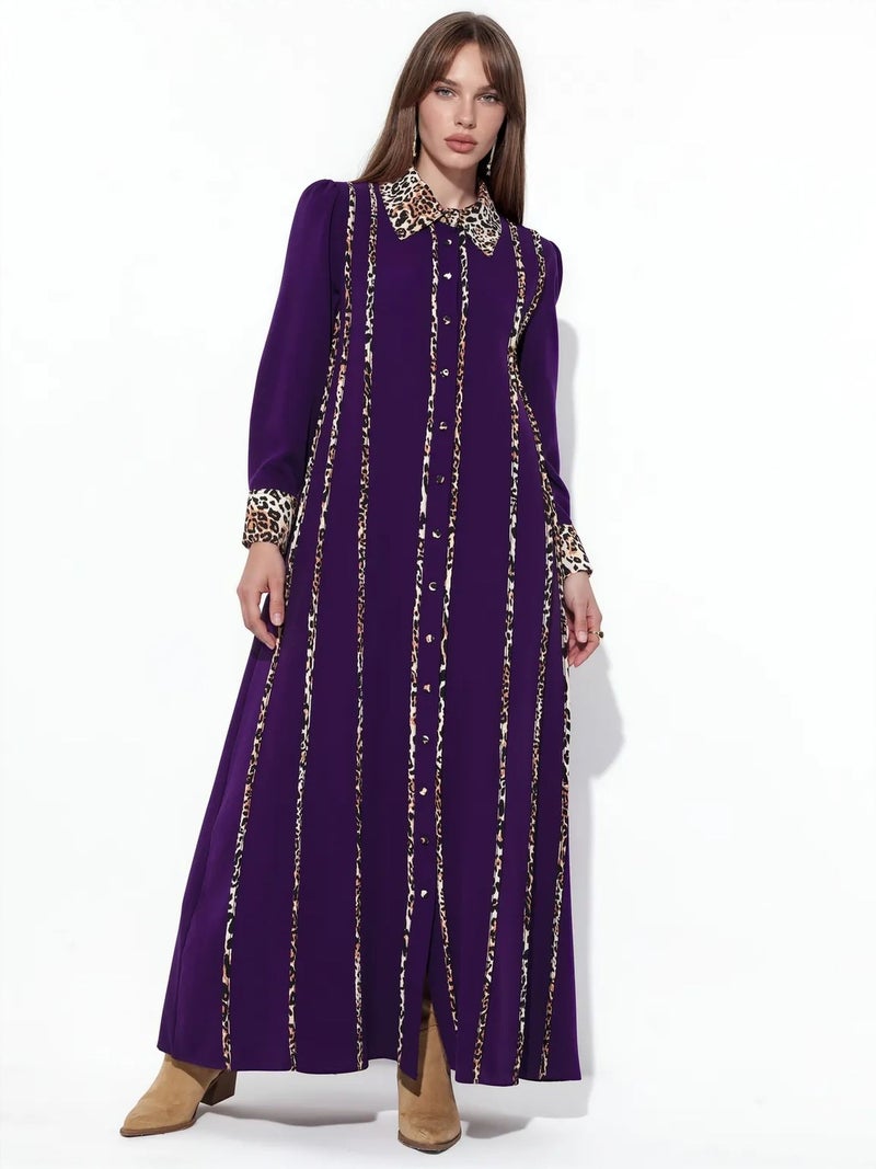 Jennyfer Leopard Print Maxi Shirt Dress - Image 2