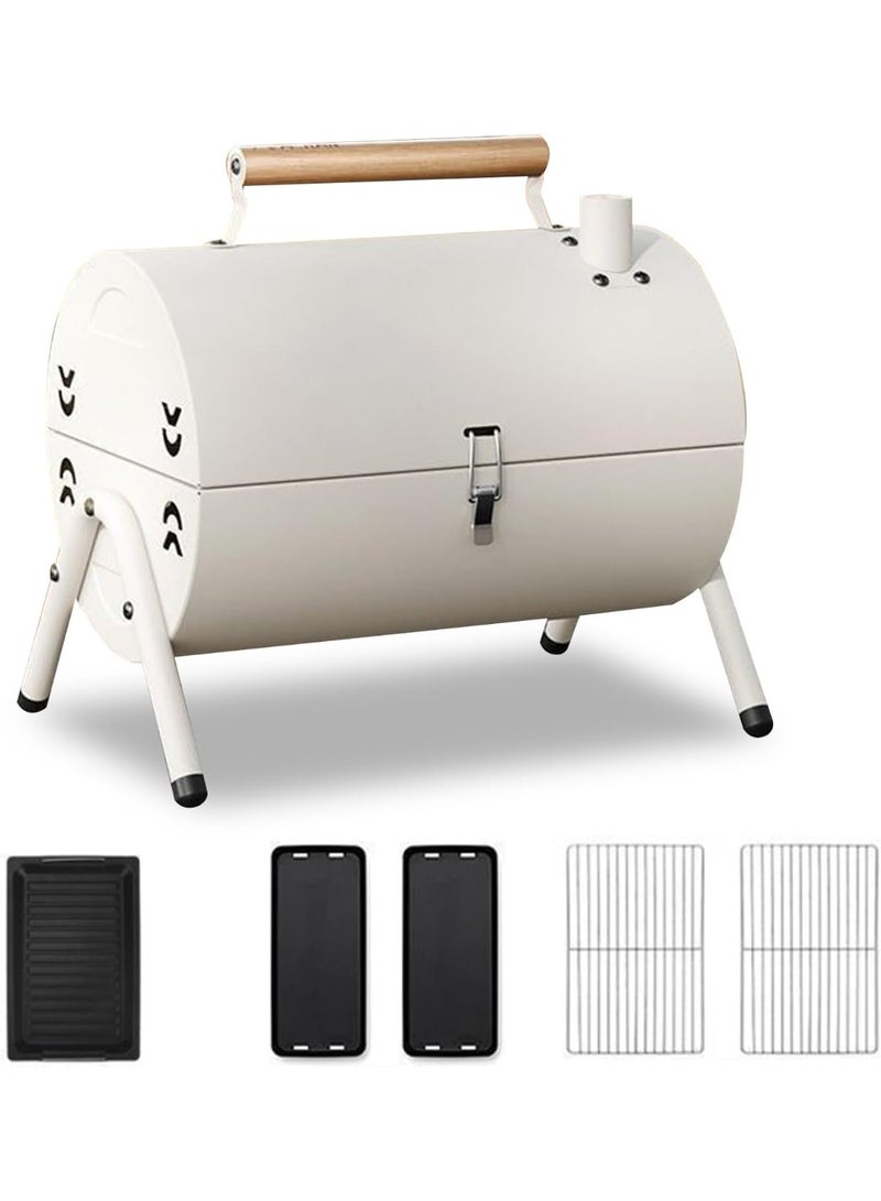MUNTAQI شواية فحم محمولة - مجموعة شواية خارجية قابلة للطي مع رف شواية مزدوج الجانب وصينية خبز، شواية مدمجة للسفر، الفناء الخلفي، النزهات، الحفلات، والتخييم - Image 2