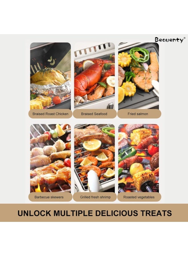 MUNTAQI شواية فحم محمولة - مجموعة شواية خارجية قابلة للطي مع رف شواية مزدوج الجانب وصينية خبز، شواية مدمجة للسفر، الفناء الخلفي، النزهات، الحفلات، والتخييم - Image 3