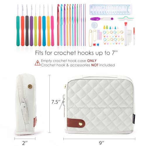 MYBAGZING Empty Crochet Hook Case - Stand Up Organizer with 30 Slots for Hooks & Needles, Crochet Accessories Kit for Lovers & Beginners - Image 2