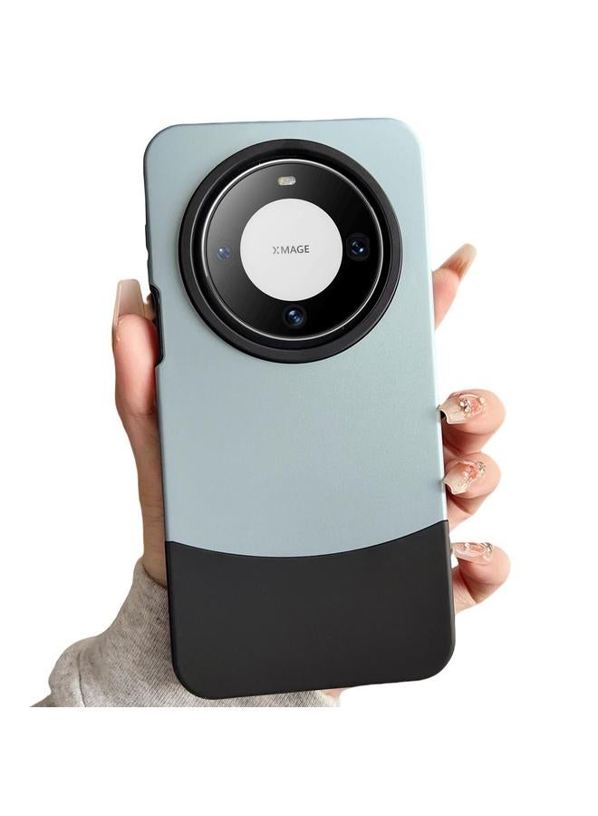 زبون جراب لهاتف Huawei Mate 60 Pro، جراب هاتف هجين من مادة TPU، متباين الألوان 2 في 1، ملمس الجلد، PC - Image 1