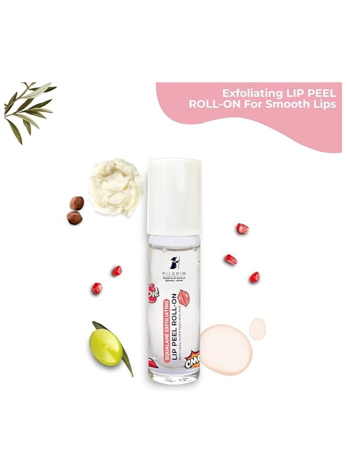 PILGRIM Pilgrim Spanish Squalane Lip Peel Roll-on with lactic acid & hyaluronic acid |Squalane exfoliating lip peel for soft & glossy lips | Hydrating dry & flaky lips |Women & Men's | 6 ml (Transparent)  - Image 2