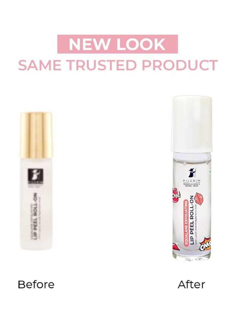 PILGRIM Pilgrim Spanish Squalane Lip Peel Roll-on with lactic acid & hyaluronic acid |Squalane exfoliating lip peel for soft & glossy lips | Hydrating dry & flaky lips |Women & Men's | 6 ml (Transparent)  - Image 3