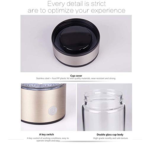 amiciSmart Hydrogen Rich Water Portable Bottle Usb Charge Ionizer For Pure Electrolysis Hydrogen Drink 500Ml - Image 5