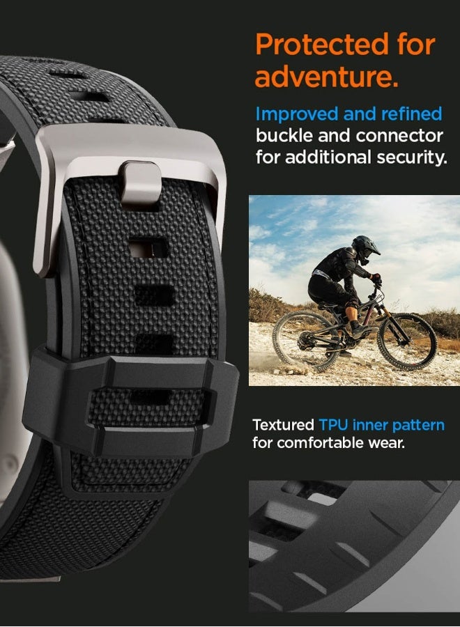 NIBEMINENT DuraPro Armor Band for Apple Watch Ultra 2 / Ultra 49mm, Series 9/8/SE2/7/6/SE/5/4/3/2/1 45mm/44mm/42mm Durable Metal Connector Band - Black  - Image 5