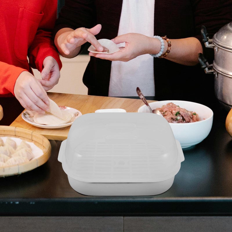 Large Rectangular Microwave Steamer Basket With Lid Food Grade Plastic High Temperature Resistant - Image 5