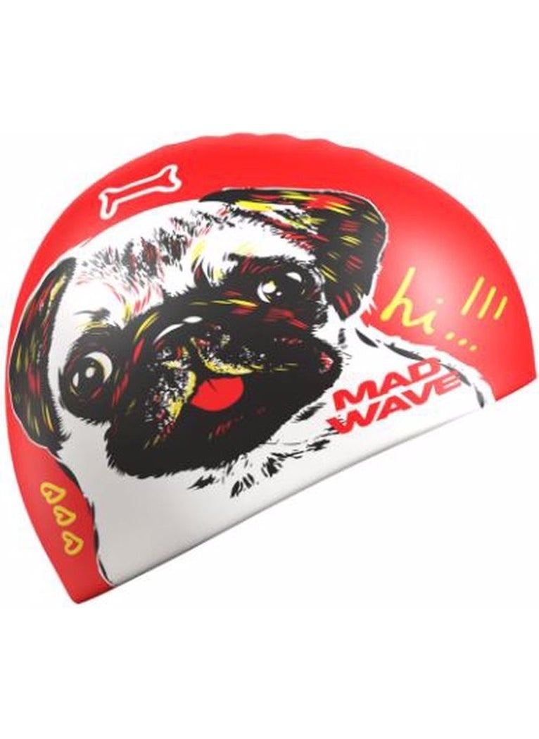 Mad Wave - Cat and Dog Patterned Silicone Children's Bonnet 6-12 Years - Image 1