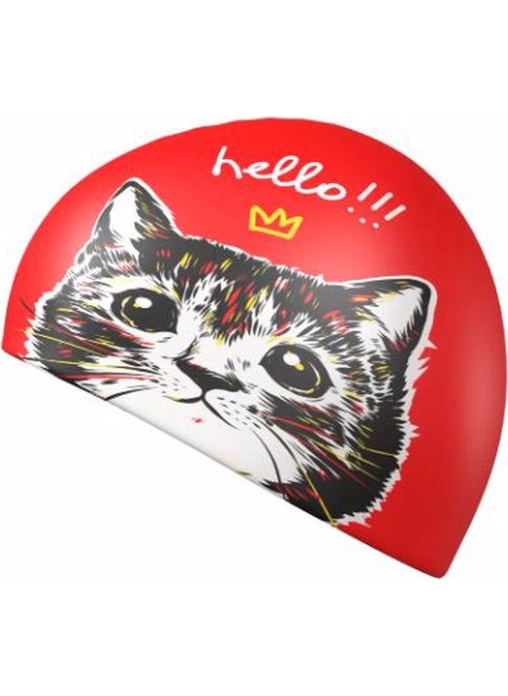 Mad Wave - Cat and Dog Patterned Silicone Children's Bonnet 6-12 Years - Image 1