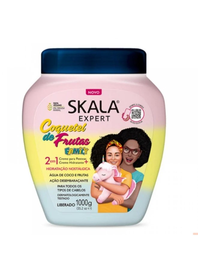 Scala Expert Cream Fruit Cocktail and Coconut Water 2×1 Hair Moisturizing and Styling Suitable for All Hair 1000g