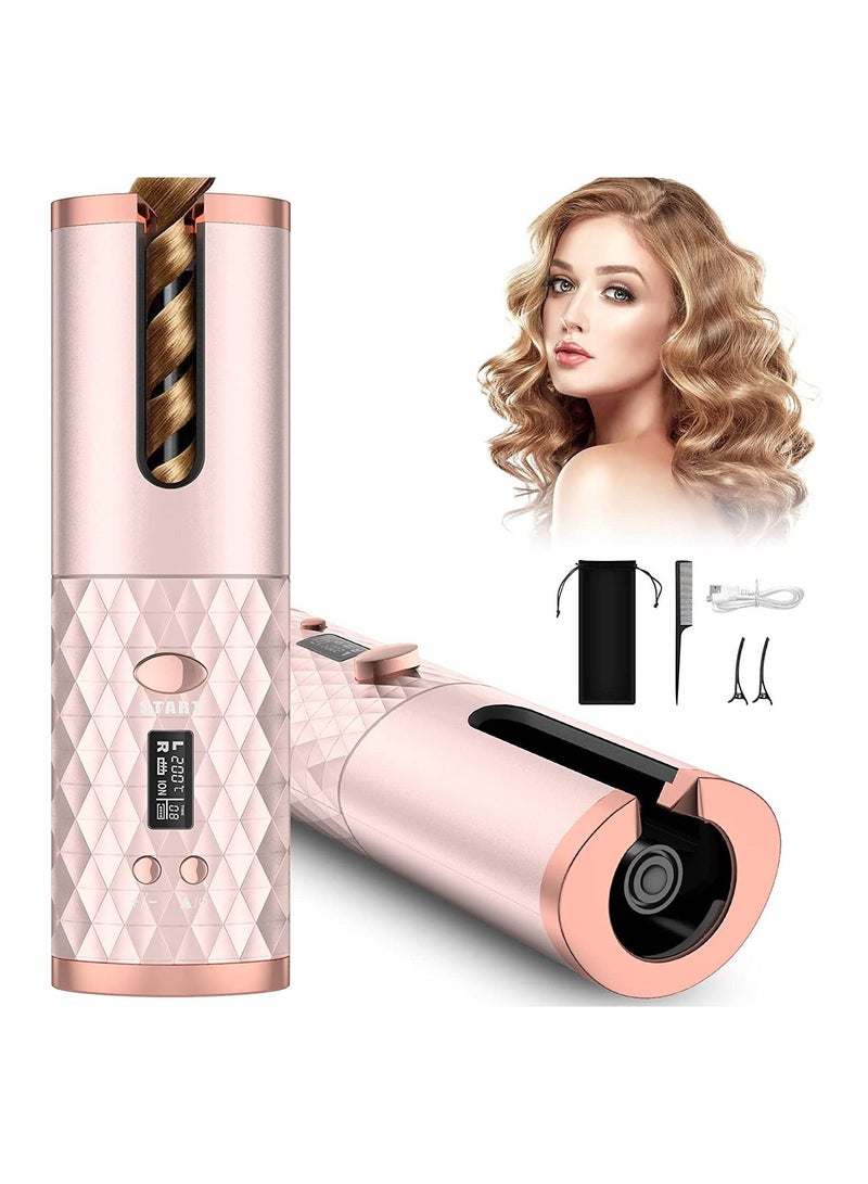Automatic Curling Iron, Cordless Auto Hair Curler with 6 Temps & Timers, Portable Wireless Ceramic Barrel Wave Hair Curling Iron, Fast Heating Curling Wand Rechargeable Styling Tools - Image 2
