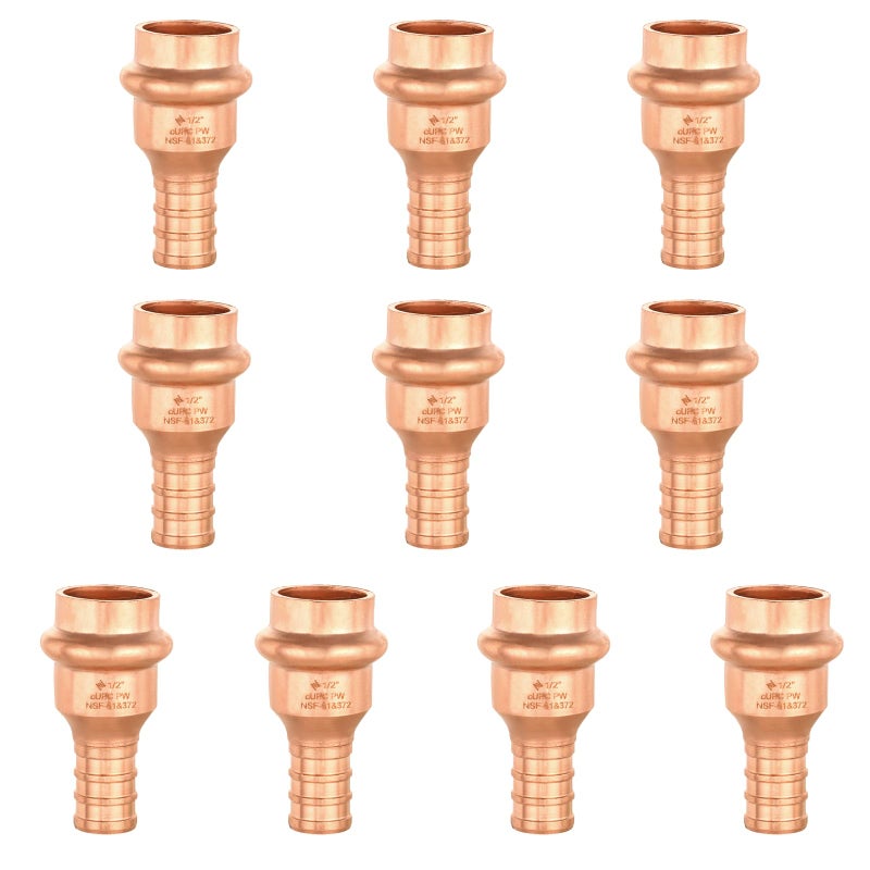 GUOFIS 10Pack GUOFIS Copper Press Fittings 12 inch Press X 12 inch PEX Crimp Coupling Adapter for Copper TubePEX Pipe Connection with StopPRESS012 - Image 2