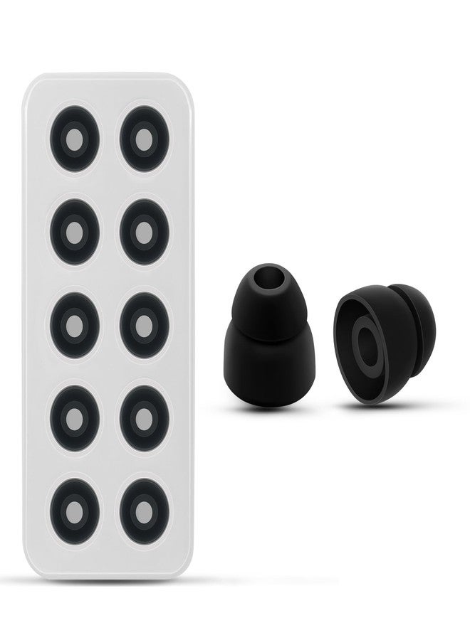 Simolio Headset Replacement Ear Tips, Silicone Earbuds Compatible with SIMOLIO 2.4GHz in Ear Wireless TV Headsets (Black, 5 Pairs) - Image 1