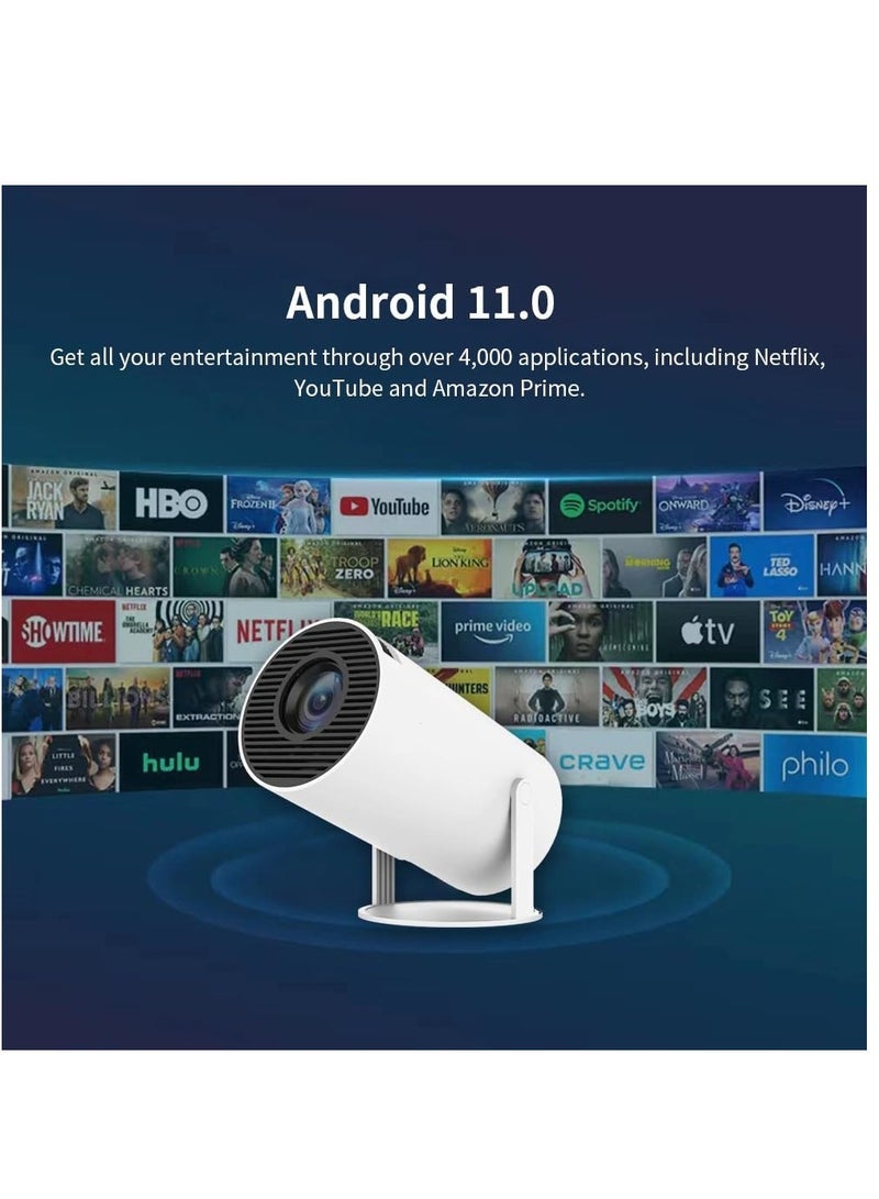 Projector for Home 4K Support 720P Native HD Portable Projector Android 11 YouTube Builtin Apps 5G WiFi Auto Keystone 3500 lumens (350 ANSI) 3 Watt Speaker 176" Screen Compatible 4K TV Stick - Image 2