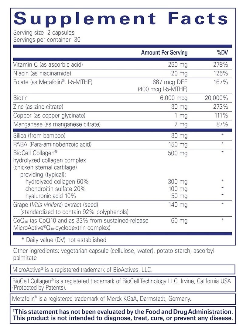 Pure Encapsulations Hair/Skin/Nails Ultra, 60 Capsules - Image 2