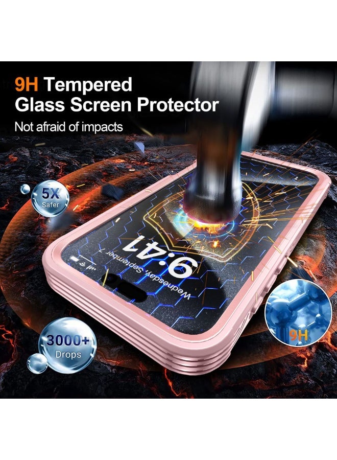 نيبمينينت Miracase for iPhone 16 Pro Max Case 6.9'', 【Bubble Free】 Full-Body Bumper Phone case with Built-in Full Glass Screen Lens Protector,Compatible with MagSafe,Drop Proof 16 Pro Max Cover - Image 3