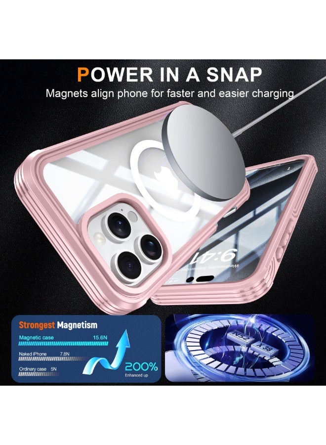 نيبمينينت Miracase for iPhone 16 Pro Max Case 6.9'', 【Bubble Free】 Full-Body Bumper Phone case with Built-in Full Glass Screen Lens Protector,Compatible with MagSafe,Drop Proof 16 Pro Max Cover - Image 2