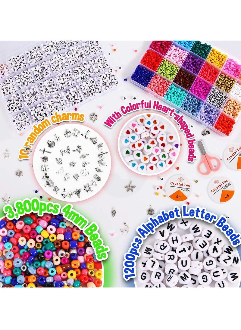 KASTWAVE - Jewelry Making Kit Beads for Bracelets, Bracelet Beads, Bead Craft Kit Set(4mm 5000Pcs) - Image 1