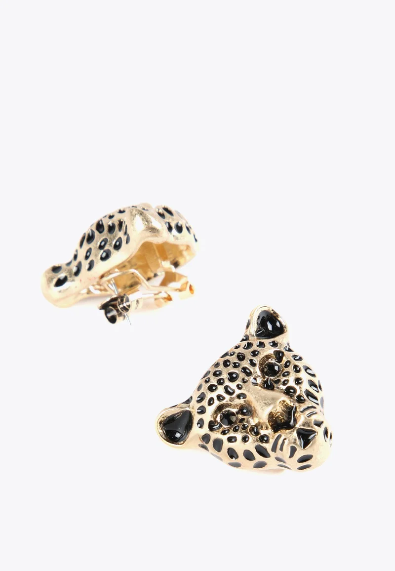 Lola Casademunt Leopard face earrings 0M2 U