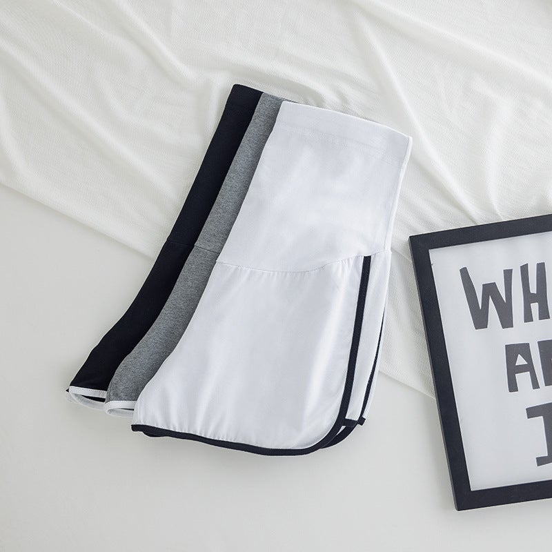 Maternity shorts summer thin outer wear loose casual pants wide leg sports pants spring and summer belly support leggings gray M - Image 5