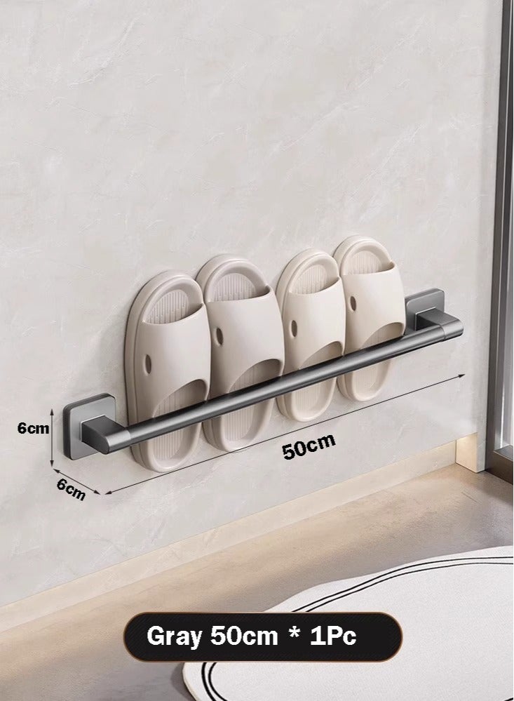 Bathroom Slipper Rack, No Punching,Wall-Mounted Towel Bar, 1 Pc,Self-Adhesive Towel Bar  - Image 3