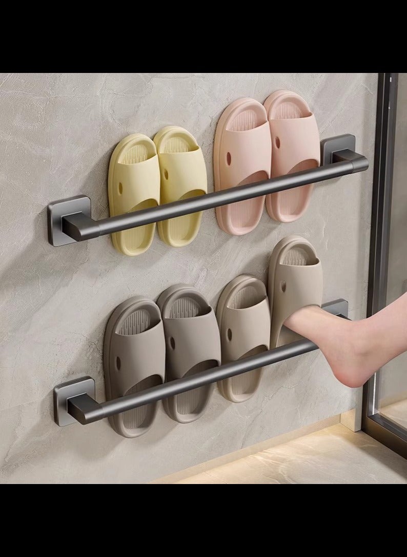 Bathroom Slipper Rack, No Punching,Wall-Mounted Towel Bar, 1 Pc,Self-Adhesive Towel Bar  - Image 5