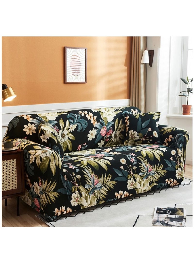 HAPPY MOOD Sofa Slipcover Armchair Couch Cover With Elastic Straps FURNITURE PROTECTOR Washable Anti-Skid Stretch Home Deco (Z79-2SEATER) - Image 1