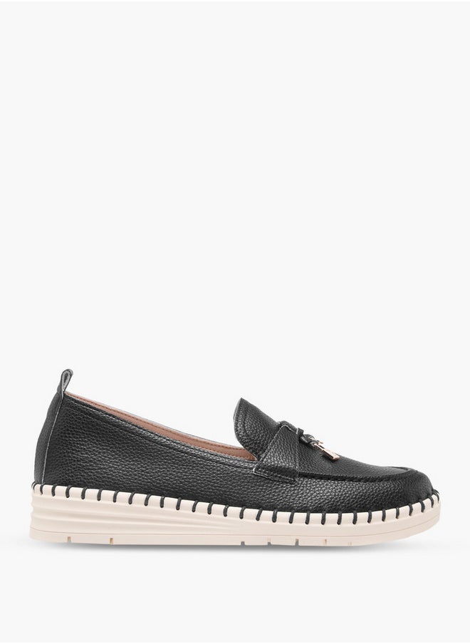 Flora Bella By Shoexpress Textured Slip-On Loafers  - Image 3