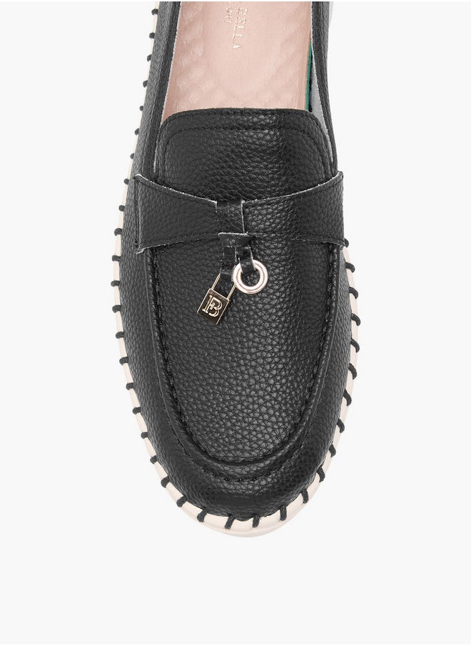 Flora Bella By Shoexpress Textured Slip-On Loafers  - Image 4
