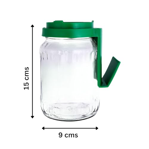 GROFFY Sprout Maker Multi Use Sprouts Maker jars - 720 ML Glass Mason Jar with Mesh Lid for All Seeds & Beans, Sprouts Making Box with Built in Drainage Stand (SET OF 2(GREEN)) - Image 2