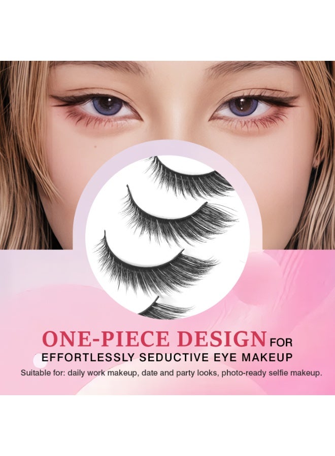 Generic 3D cat-eye false eyelashes - Thick and long eyelashes that look super natural  - Image 3