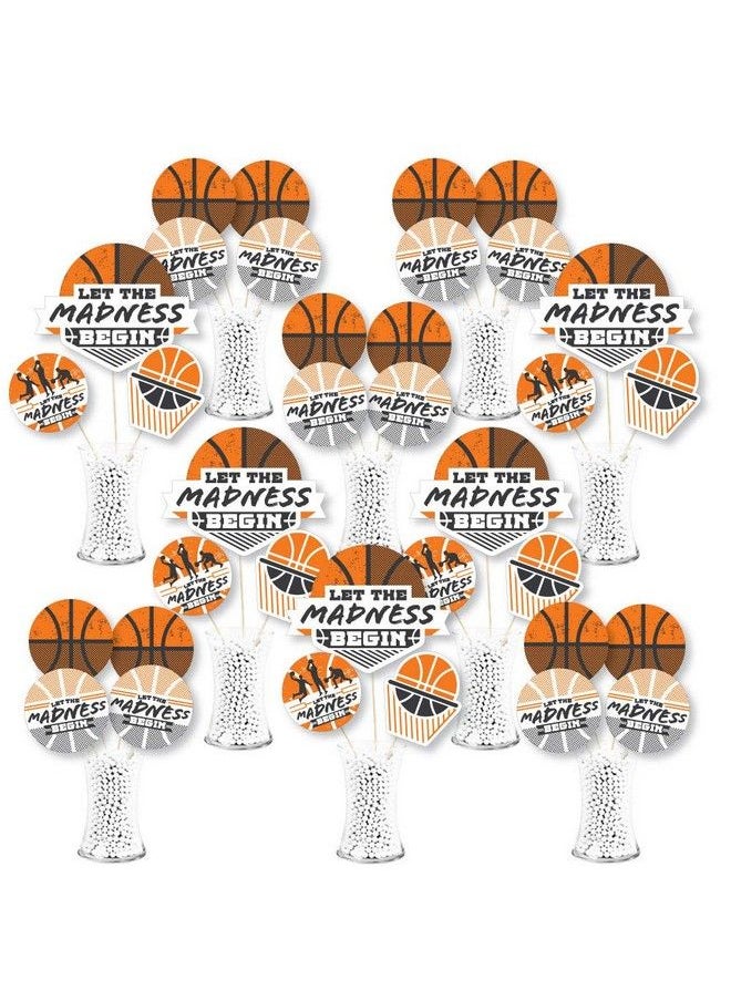Big Dot of Happiness Basketball Let The Madness Begin College Basketball Party Centerpiece Sticks Showstopper Table Toppers 35 Pieces  - Image 2