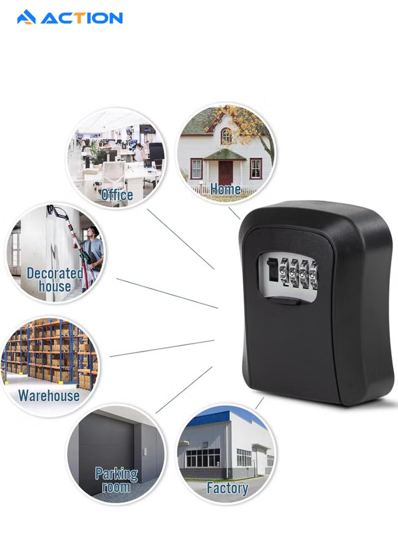 ACTION Key Lock Box for Outside - Sturdy and Durable Lock Box for House Key,Key Capacity Lockbox for Keys Outdoor,Waterproof Emergency Spare Key Lockbox with Resettable Code for Home - Image 5