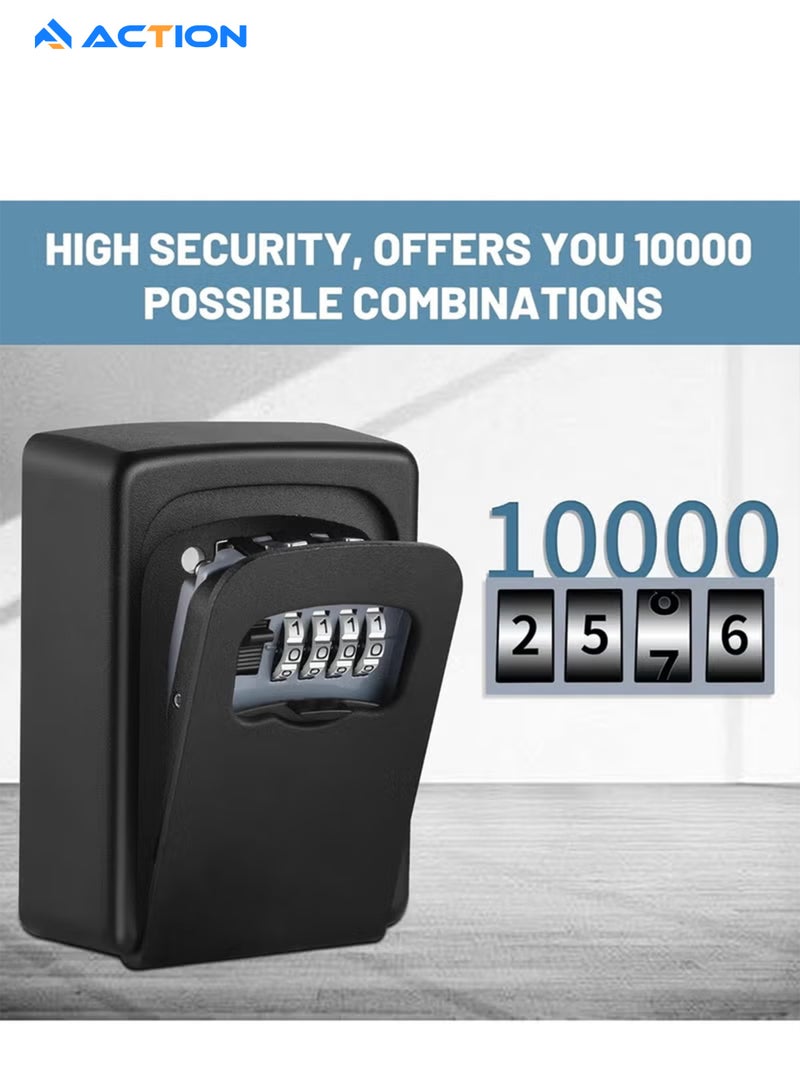 ACTION Key Lock Box for Outside - Sturdy and Durable Lock Box for House Key,Key Capacity Lockbox for Keys Outdoor,Waterproof Emergency Spare Key Lockbox with Resettable Code for Home - Image 3
