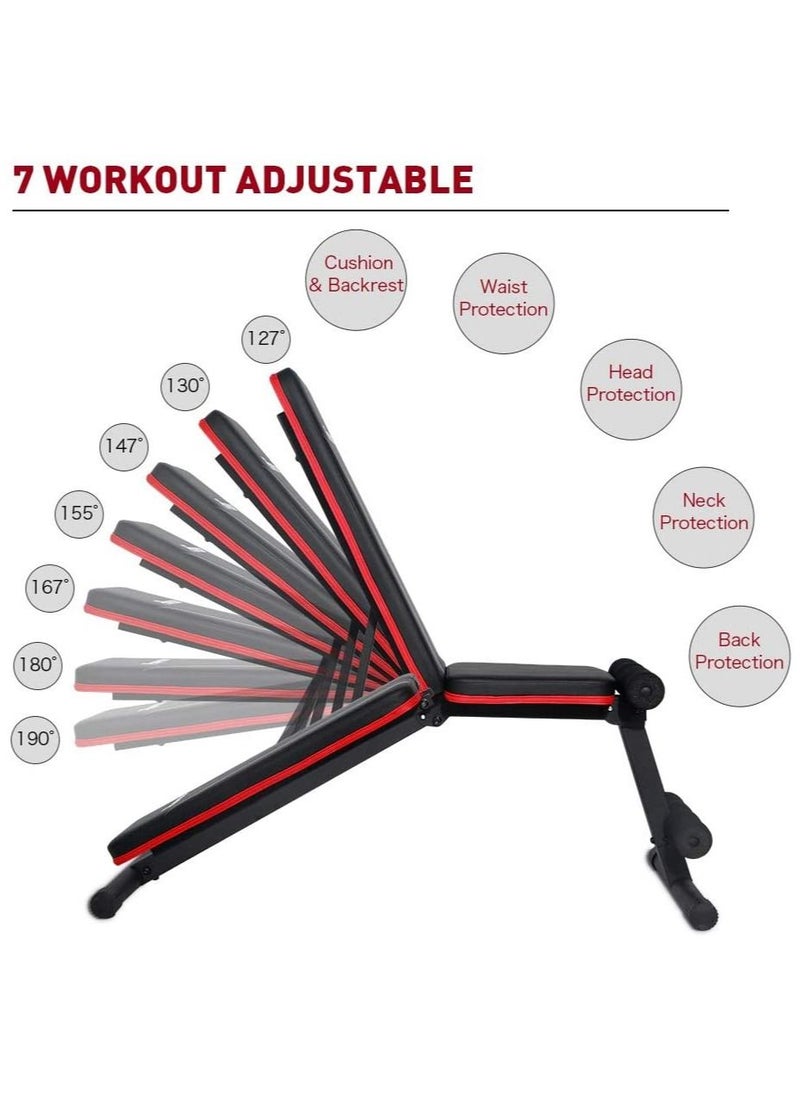Generic Adjustable weight sit-ups multipurpose tilt/Drop fitness Sleeper Fitness Training Exercise Gym Black  - Image 3