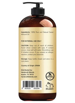 handcraft Blends Sweet Almond Oil 100% Pure And Natural Premium Therapeutic Grade Carrier Oil For Essential Oils Massage Oil For Aromatherapy Hair Tonic Body And Hair Oil 16 Fl. Oz  - Image 3