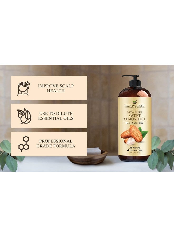 handcraft Blends Sweet Almond Oil 100% Pure And Natural Premium Therapeutic Grade Carrier Oil For Essential Oils Massage Oil For Aromatherapy Hair Tonic Body And Hair Oil 16 Fl. Oz  - Image 4
