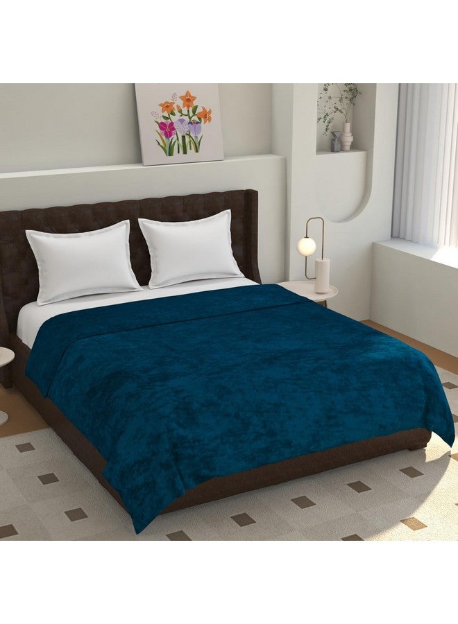 TIB® Warm Quilt Cover Double Bed with Zipper, Duvet Cover Double Bed Soft Flannel (90x100) Inches (Royal Blue) - Image 1