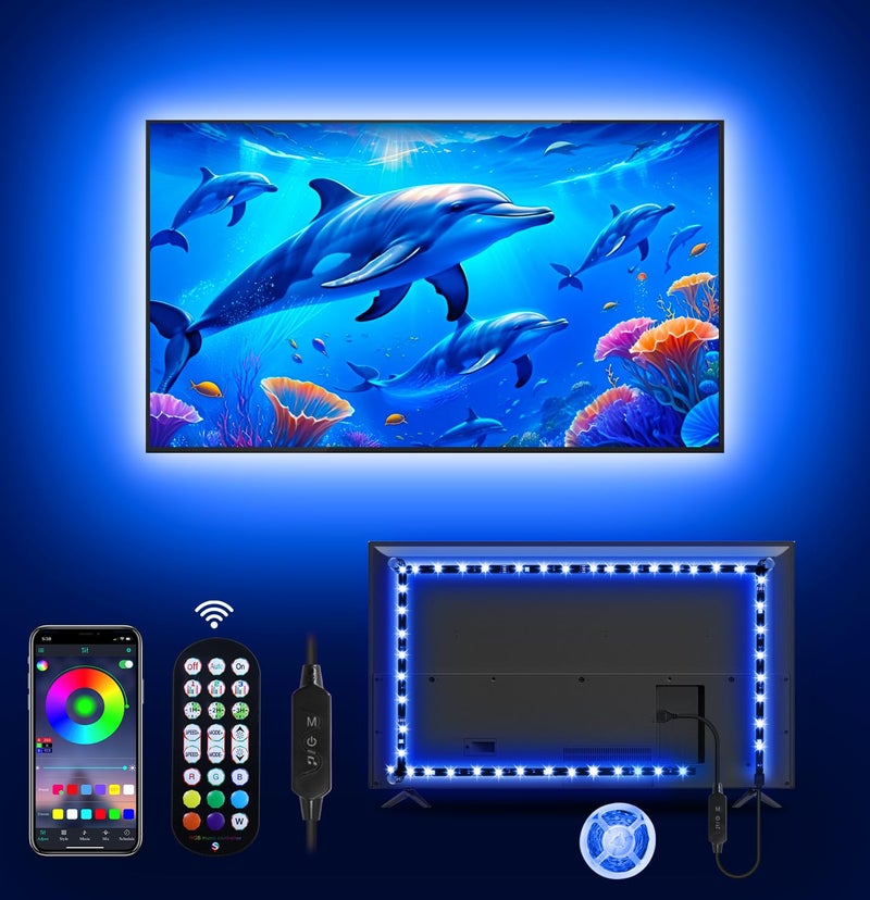 MATICOD LED Lights for TV 131ft TV Lights for 4560in Music Sync Color Changing Tv Backlight with Bluetooth Smart App Remote Control USB Powered RGB 5050 RGB Strip Light for Xmas Decor