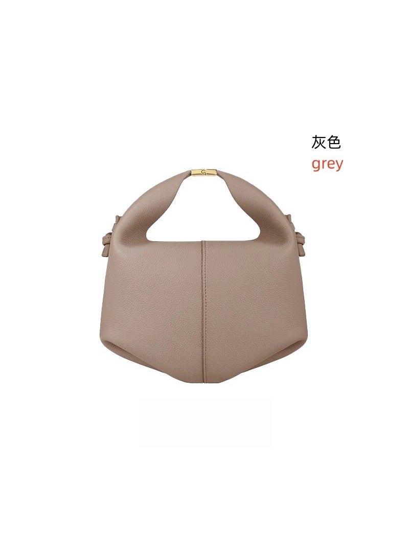 Generic - Polene Fashionable Design Womens Shoulder Bag Handbag Commute Dumpling Bag Genuine Leather Crossbody Bag From China Mainland Gray [spot] - Image 1