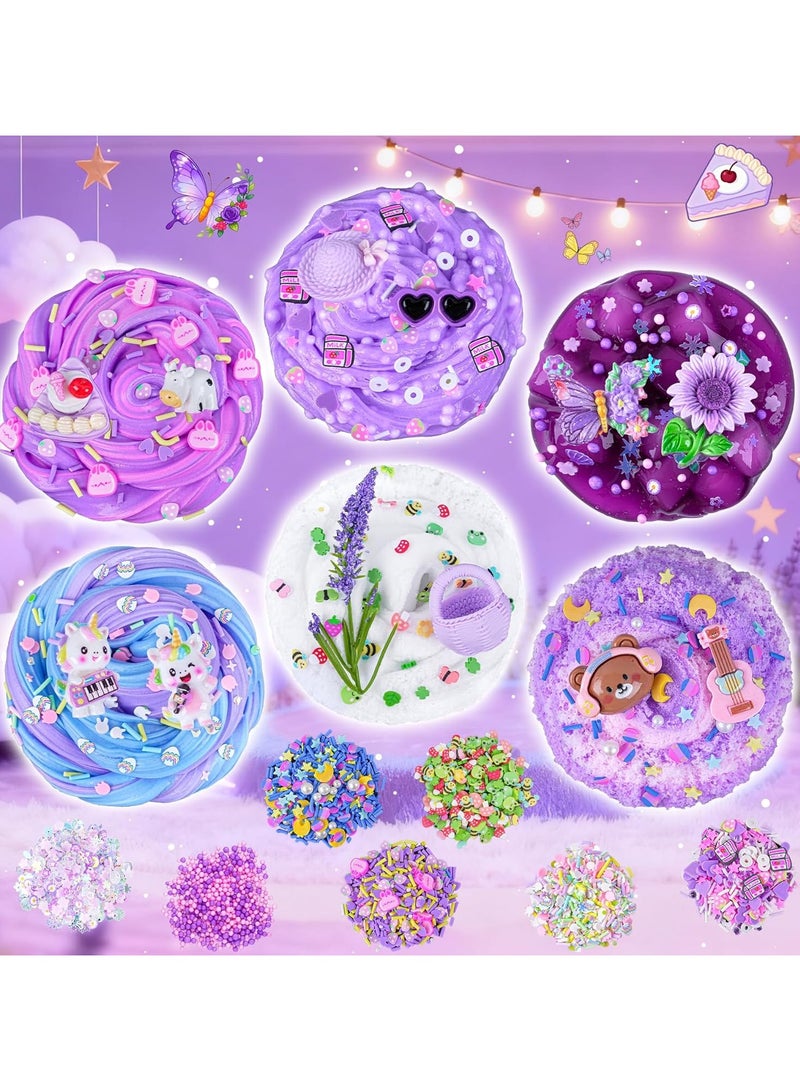 FLYHSO 6 Pack Slimes, Purple Slime for Kids, Butter Cloud Slime kit for Girls Ages 6-12, Toys for Girls and Boys, Birthday Ramadan Gifts Party Favors for Kids Goodie Bag Stuffers - Image 2