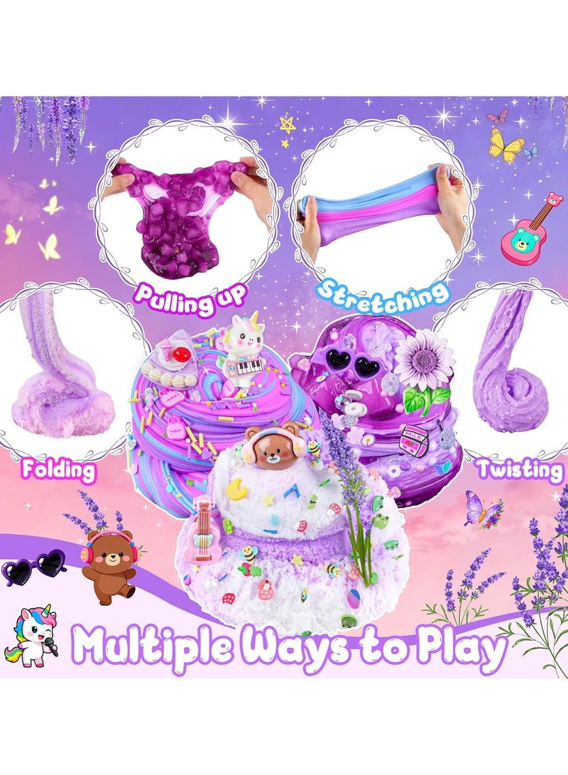FLYHSO 6 Pack Slimes, Purple Slime for Kids, Butter Cloud Slime kit for Girls Ages 6-12, Toys for Girls and Boys, Birthday Ramadan Gifts Party Favors for Kids Goodie Bag Stuffers - Image 3